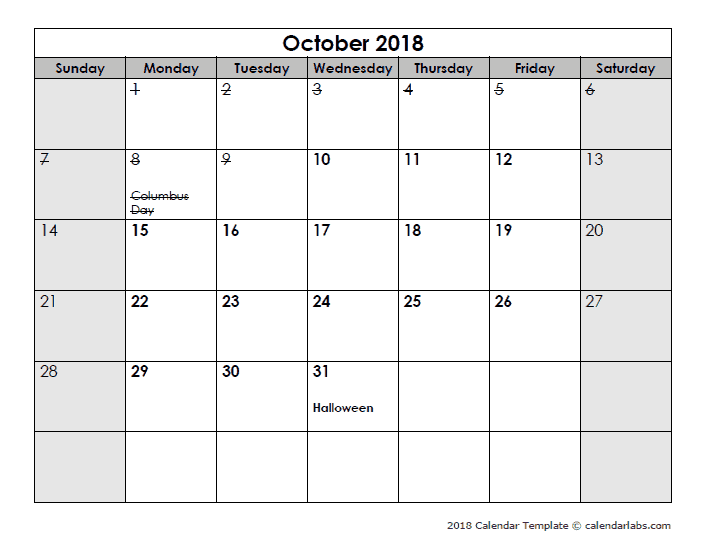 Holiday season calendar - October