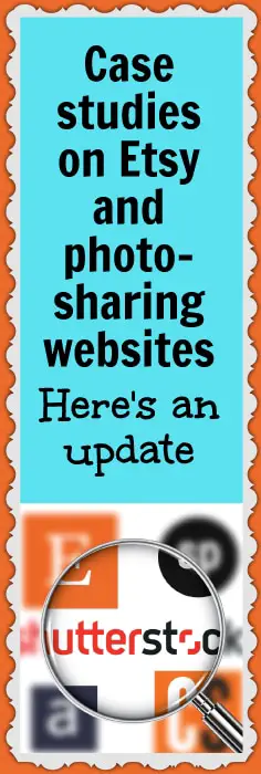 Case studies on Etsy insurance upgrades, Etsy profit-sharing, and photo-sharing websites, like Shutterstock and Alamy