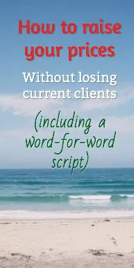 How to raise your prices without losing current clients - including a word-for-word script | Follow @rachelrofe for more