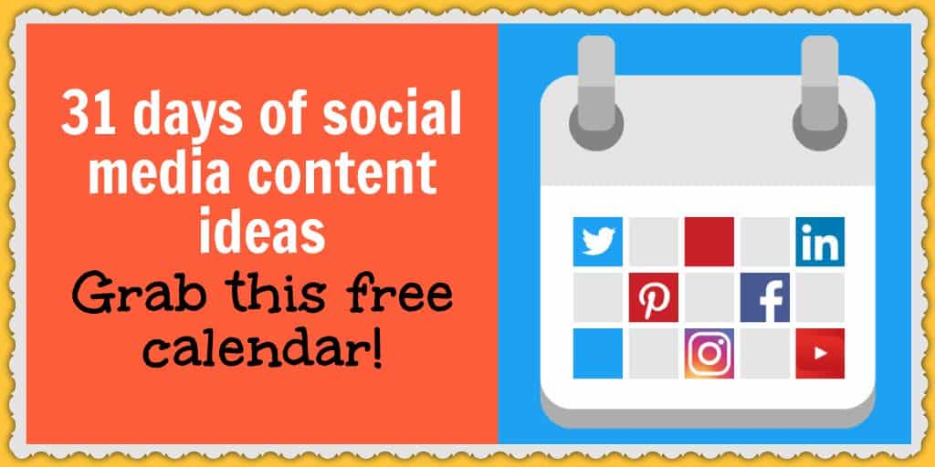 Wouldn't you love a social media content calendar letting you know what to post each day?