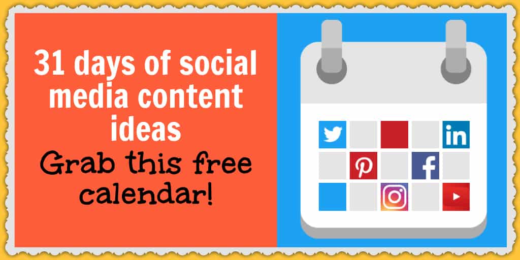 Wouldn't you love a social media content calendar letting you know what to post each day?