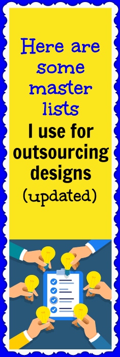Master lists for outsourcing designs to help your ecommerce business