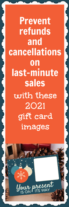 Use these "Your present is on the way" gift card images to save more of your ecommerce sales this holiday season