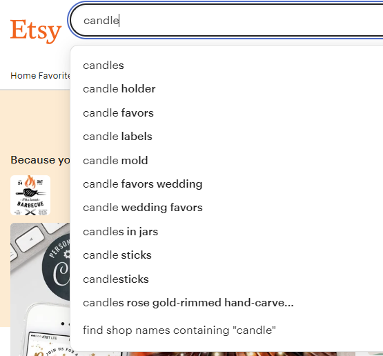 Etsy print on demand candles keywords