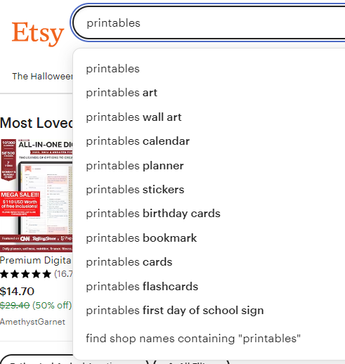 Sell printables on Etsy