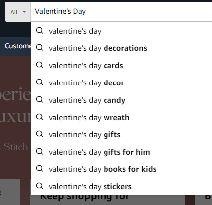 Design ideas and keywords for Valentine's Day