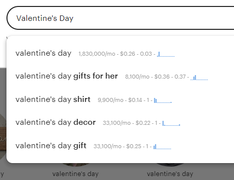 Design ideas and keywords for Valentine's Day