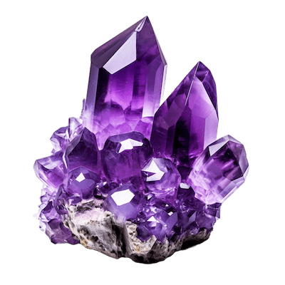 Image of a large bright purple amethyst crystal