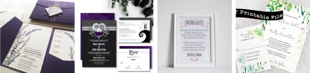 Event cards, Stickers, Wedding themed printables